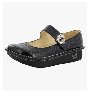 Alegria Black Embossed Flats